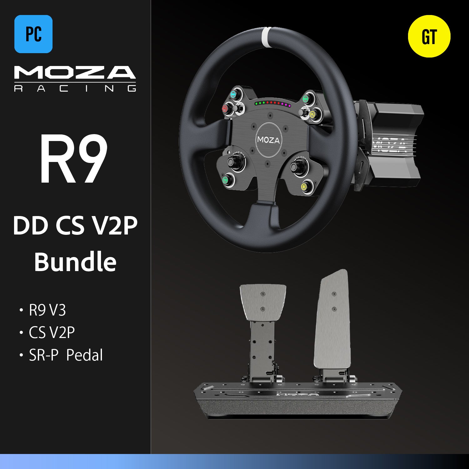 MOZA R9 DD CS V2P Bundle