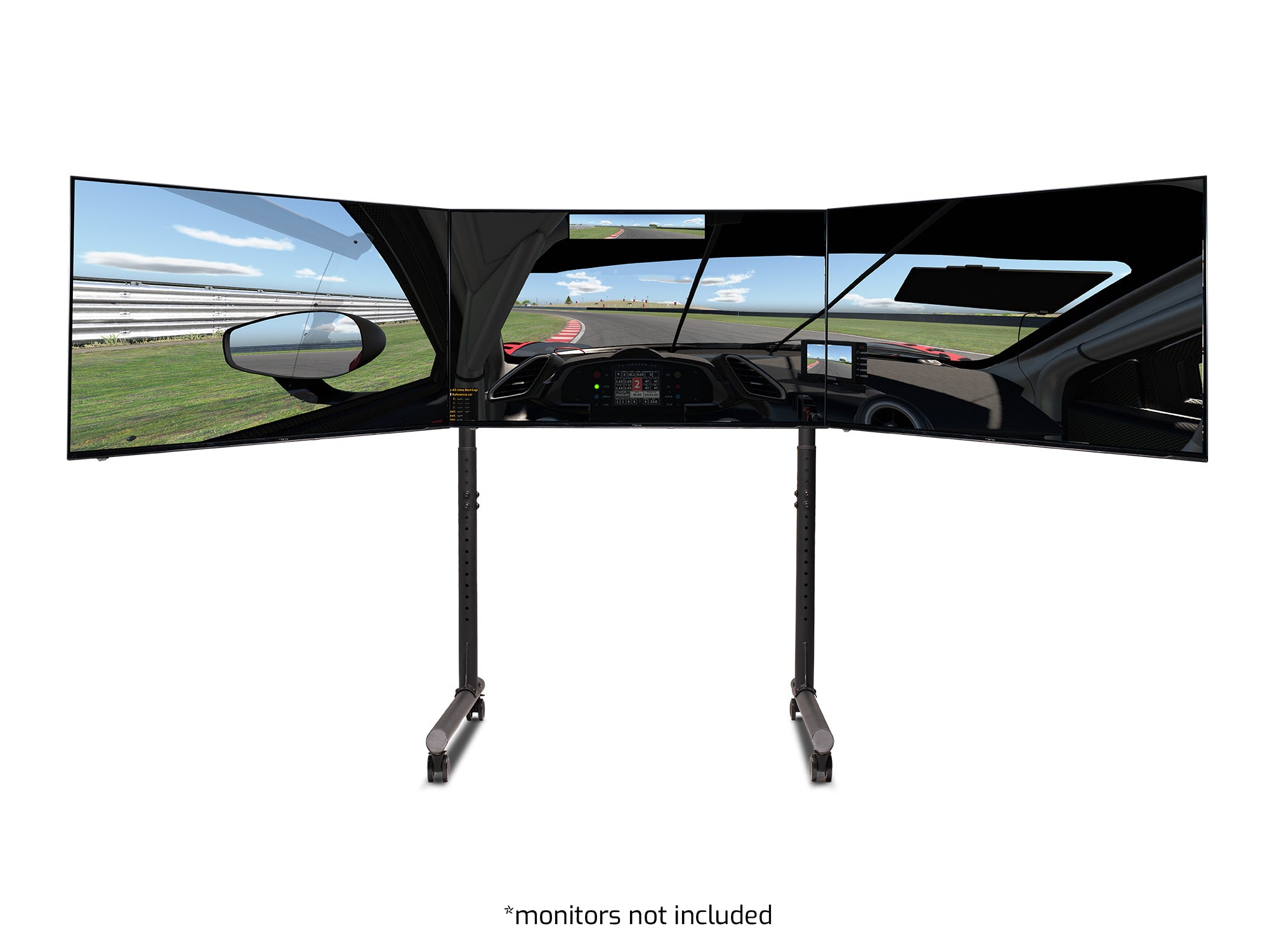 Next Level Racing Round Tube Freestanding Triple Monitor Stand NLR-R011