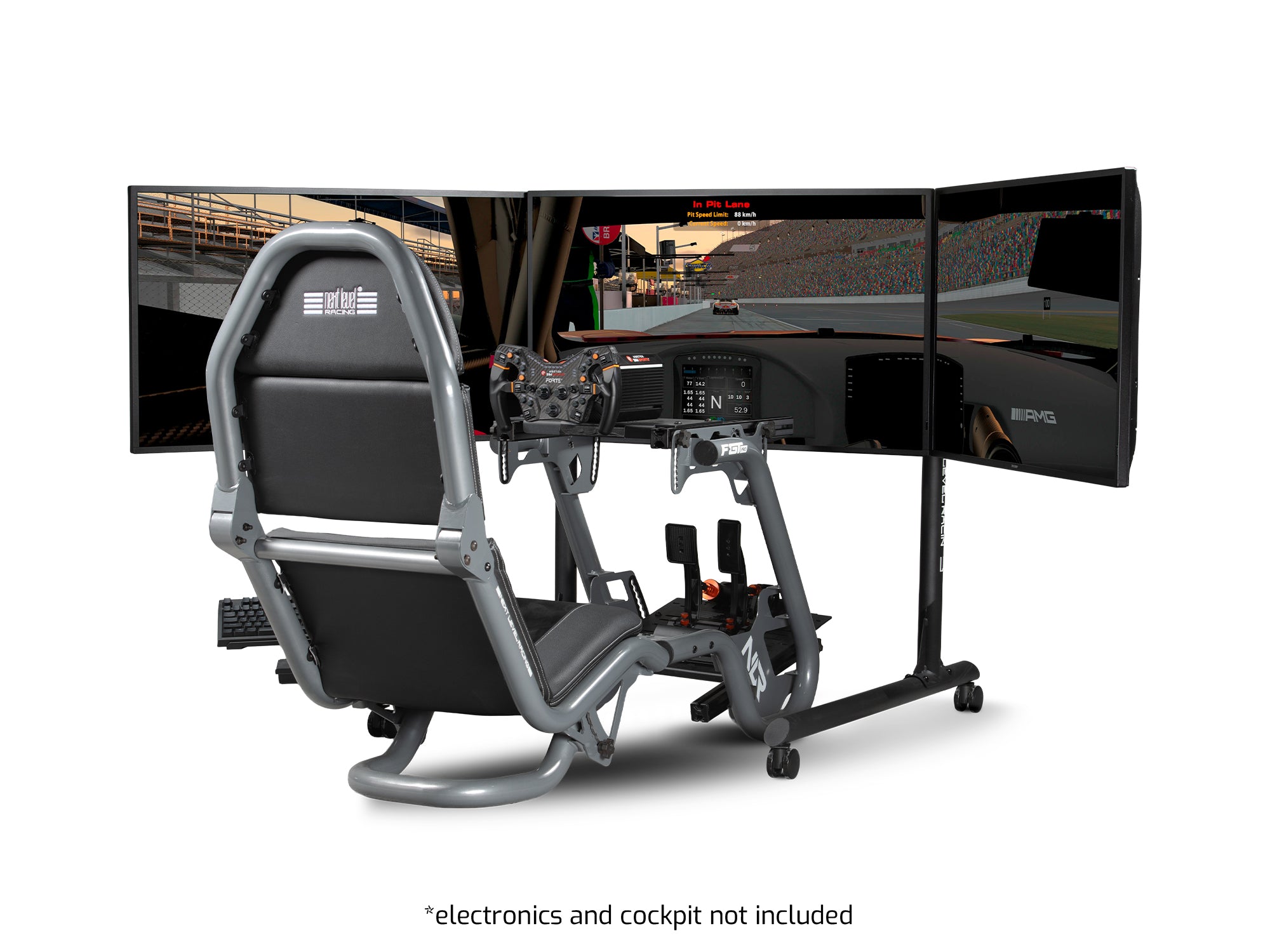 Next Level Racing Round Tube Freestanding Triple Monitor Stand NLR
