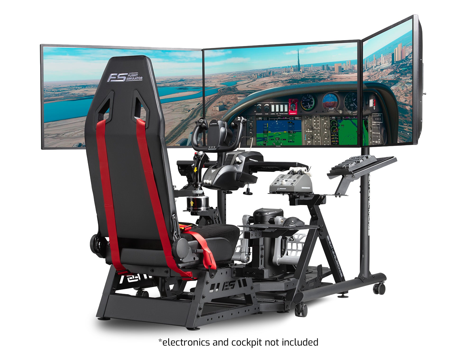 Next Level Racing Round Tube Freestanding Triple Monitor Stand NLR