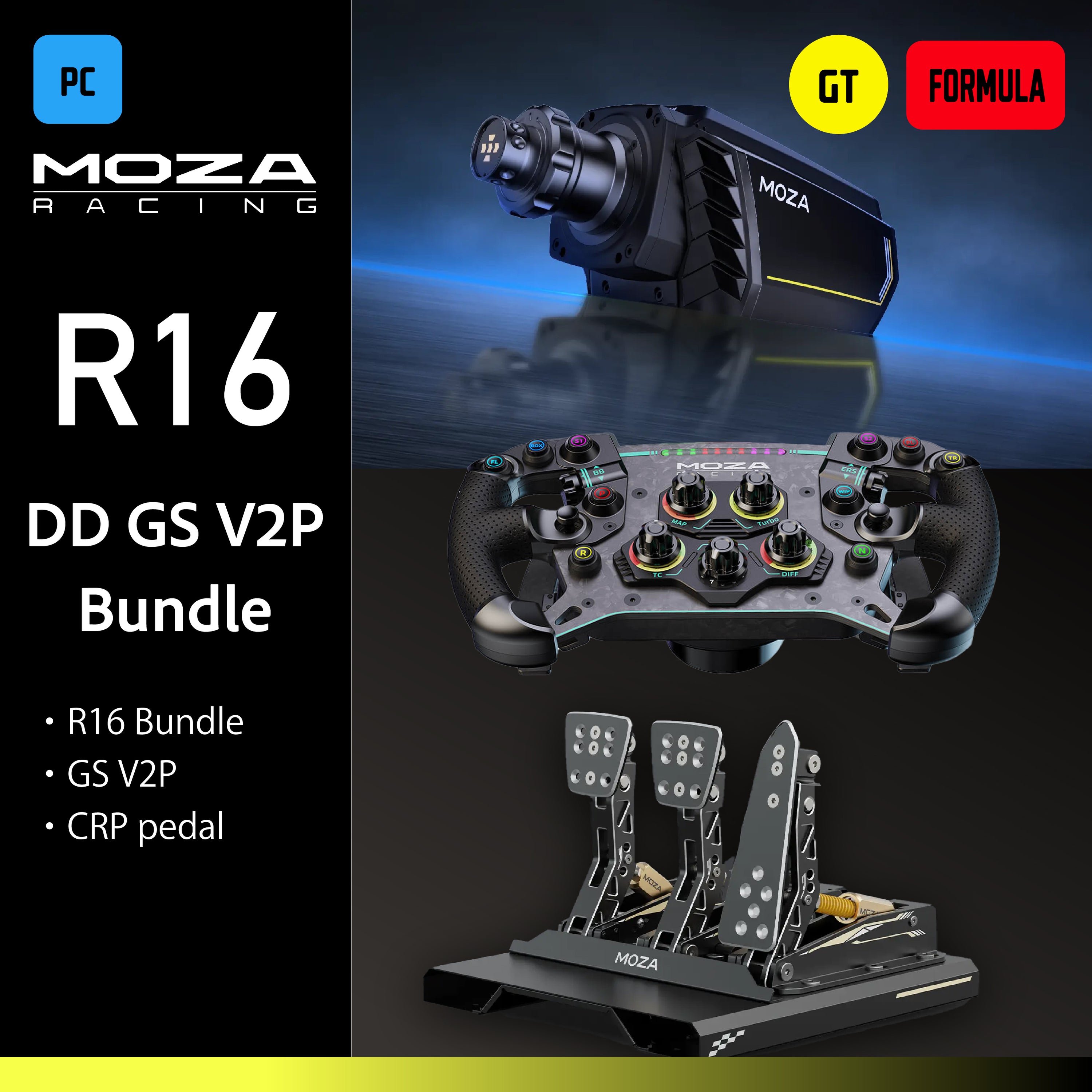 MOZA R16 DD GS V2P Bundle