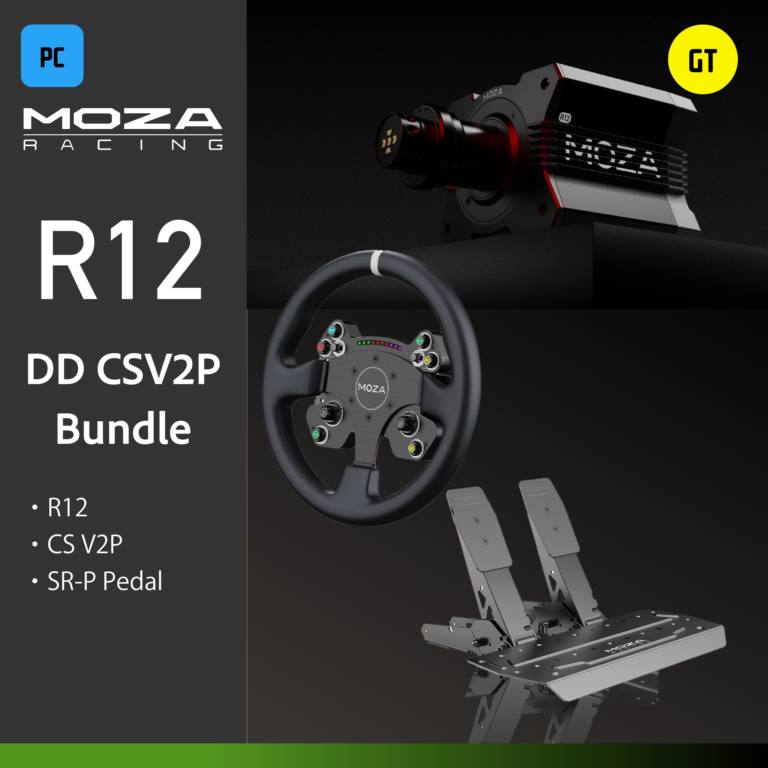 MOZA R12 DD CS V2P Bundle