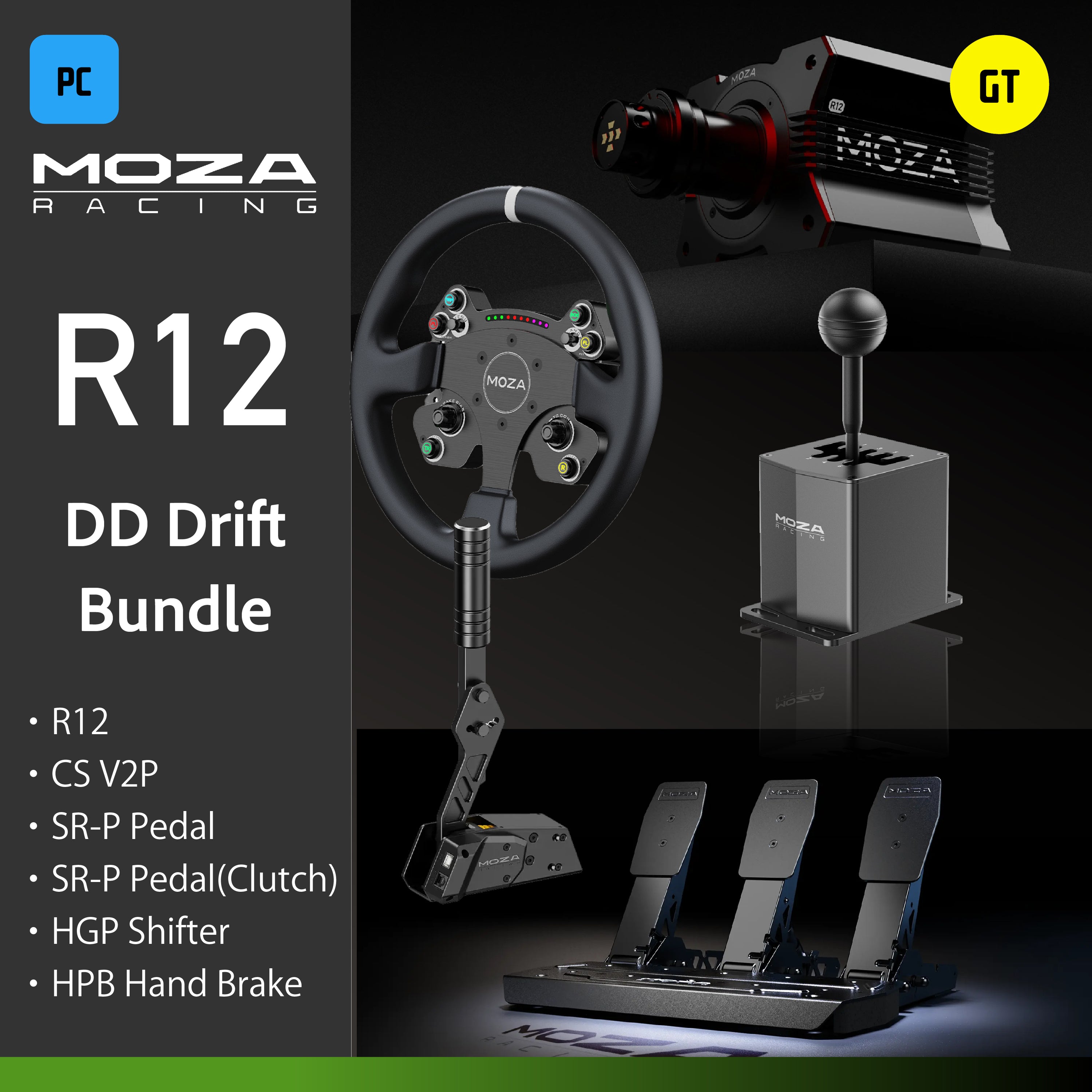 MOZA R12 DD Drift <CS V2P>Bundle