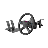 MOZA R5 Pro Truck Driving Simulator RS112 全体像 - TSWトラックホイール、ホイールベース、ペダルを組み立てた状態